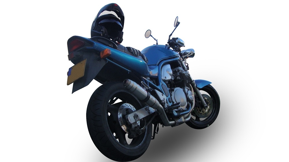 GPR exhaust compatible with  Suzuki Gsf 1200 Bandit - S 1997-2004, Deeptone Inox, Homologated legal slip-on exhaust including removable db killer and link pipe 