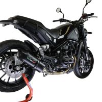 GPR exhaust compatible with  Benelli Leoncino 500 Trail 2017-2024, Furore Evo4 Nero, Homologated legal Mid-full system exhaust, including removable db killer and catalyst  