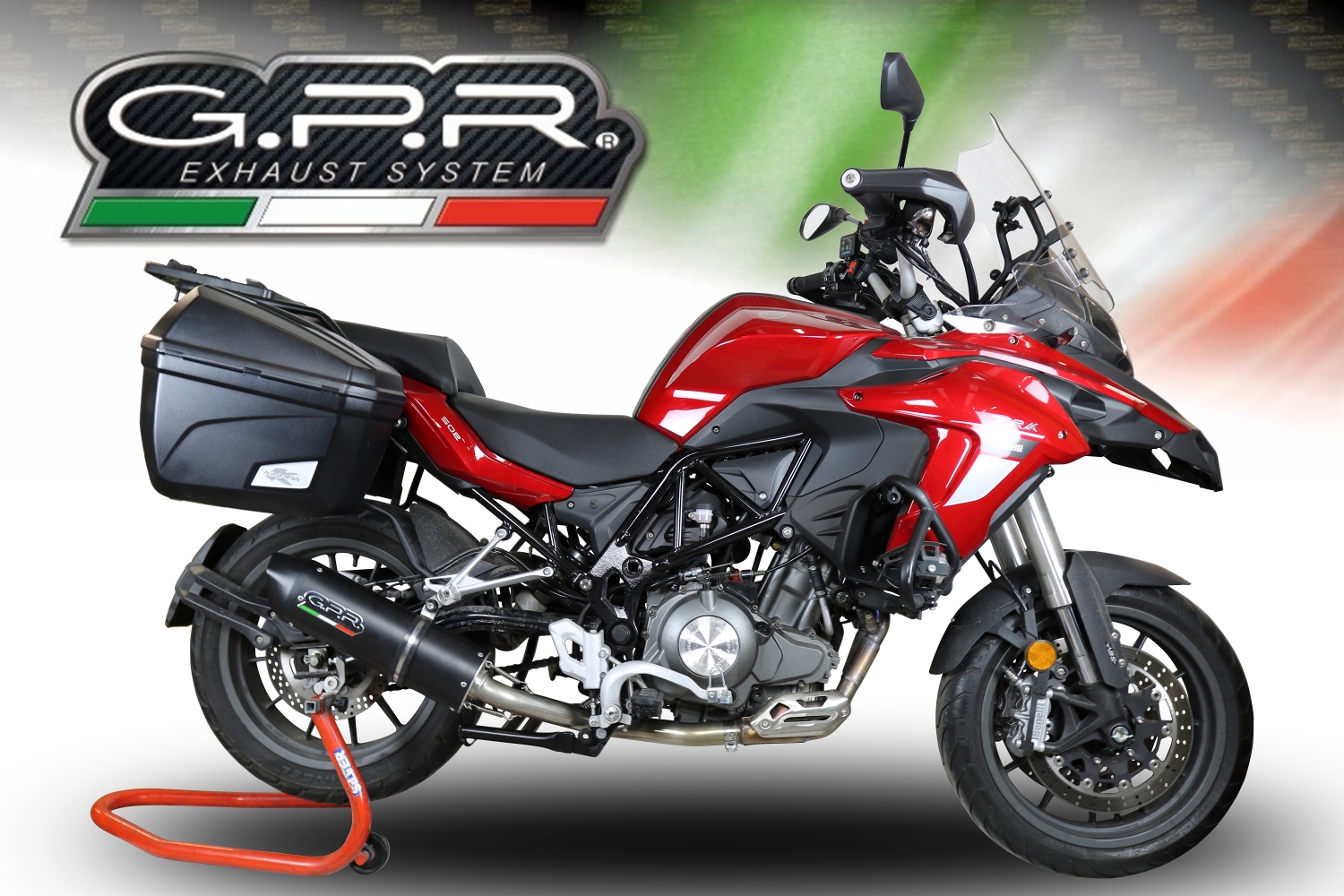 GPR exhaust compatible with  Benelli Trk 502 2021-2024, Furore Evo4 Nero, Homologated legal slip-on exhaust including removable db killer, link pipe and catalyst 