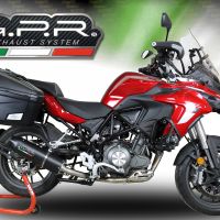 GPR exhaust compatible with  Benelli Trk 502 2021-2024, Furore Evo4 Nero, Homologated legal slip-on exhaust including removable db killer, link pipe and catalyst 