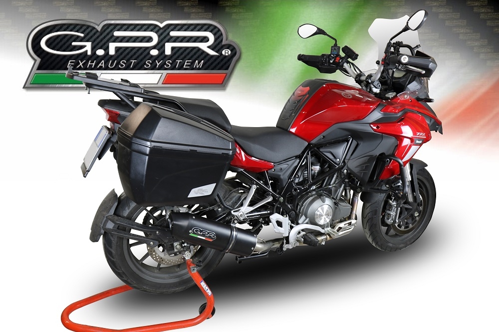 GPR exhaust compatible with  Benelli Trk 502 2021-2024, Furore Evo4 Nero, Homologated legal slip-on exhaust including removable db killer, link pipe and catalyst 