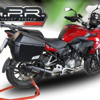 GPR exhaust compatible with  Benelli Trk 502 2021-2024, Furore Evo4 Nero, Homologated legal slip-on exhaust including removable db killer, link pipe and catalyst 