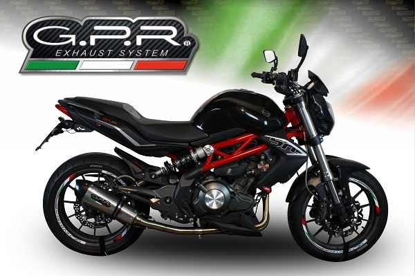 GPR exhaust compatible with  Benelli Bn 302 S 2017-2024, GP Evo4 Titanium, Homologated legal slip-on exhaust including removable db killer and link pipe 