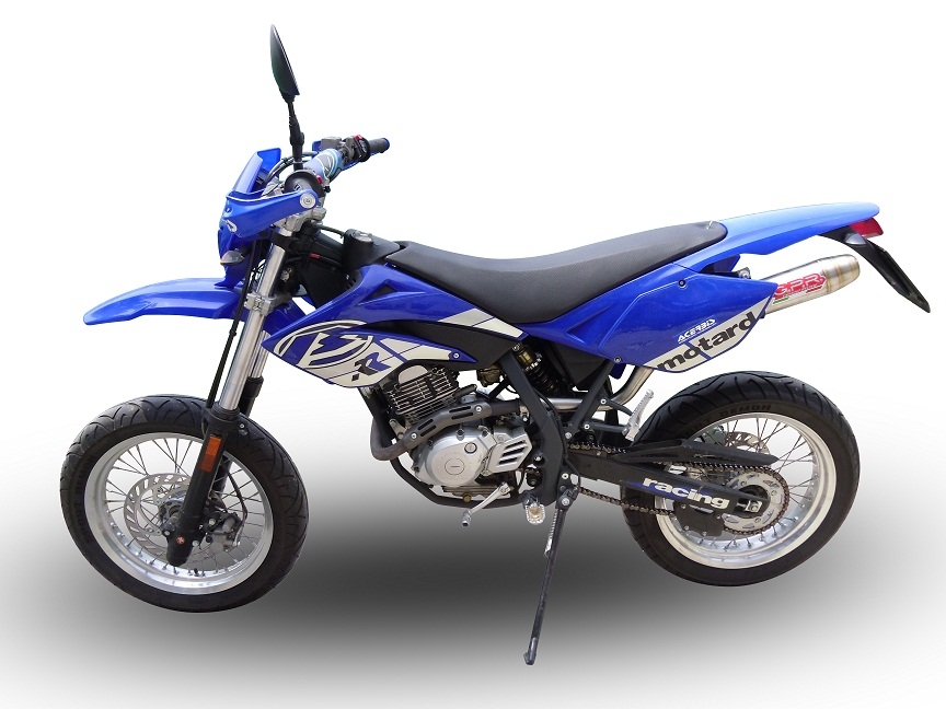 GPR exhaust compatible with  Beta RR 125 Enduro Ac 4t 2005-2009, Deeptone Inox, Homologated legal slip-on exhaust including removable db killer and link pipe 