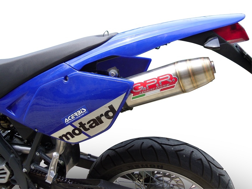 GPR exhaust compatible with  Beta RR 125 Enduro Ac 4t 2005-2009, Deeptone Inox, Homologated legal slip-on exhaust including removable db killer and link pipe 