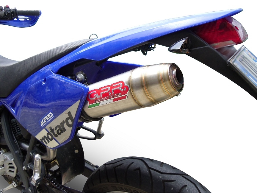 GPR exhaust compatible with  Beta RR 125 Enduro Ac 4t 2005-2009, Deeptone Inox, Homologated legal slip-on exhaust including removable db killer and link pipe 