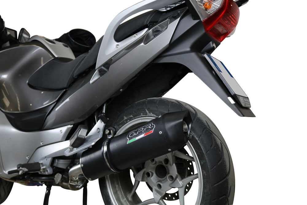 GPR exhaust compatible with  Bmw R 1200 R 2011-2014, Furore Nero, Homologated legal slip-on exhaust including removable db killer and link pipe 