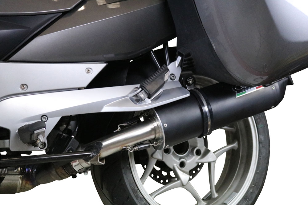 GPR exhaust compatible with  Bmw R 1200 R 2011-2014, Furore Nero, Homologated legal slip-on exhaust including removable db killer and link pipe 