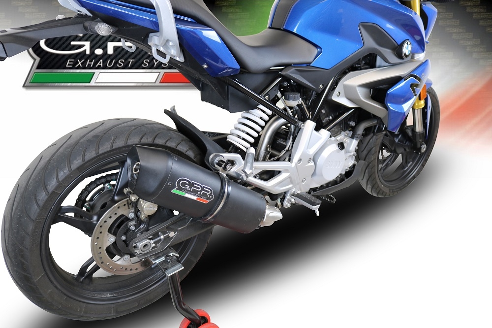 GPR exhaust compatible with  Bmw G 310 R 2022-2024, Furore Evo4 Nero, Homologated legal full system exhaust, including removable db killer and catalyst 