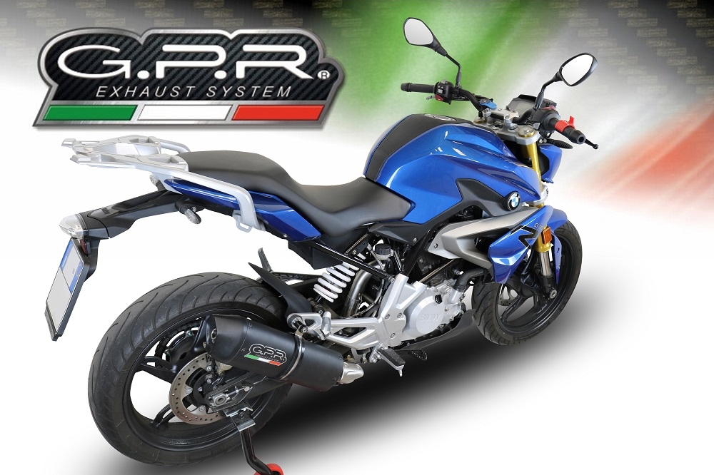 GPR exhaust compatible with  Bmw G 310 R 2022-2024, Furore Evo4 Nero, Homologated legal full system exhaust, including removable db killer and catalyst 