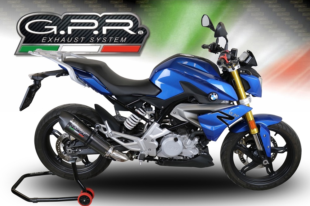 GPR exhaust compatible with  Bmw G 310 R 2022-2024, GP Evo4 Poppy, Homologated legal full system exhaust, including removable db killer and catalyst 