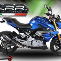 GPR exhaust compatible with  Bmw G 310 R 2022-2024, GP Evo4 Poppy, Homologated legal full system exhaust, including removable db killer and catalyst 