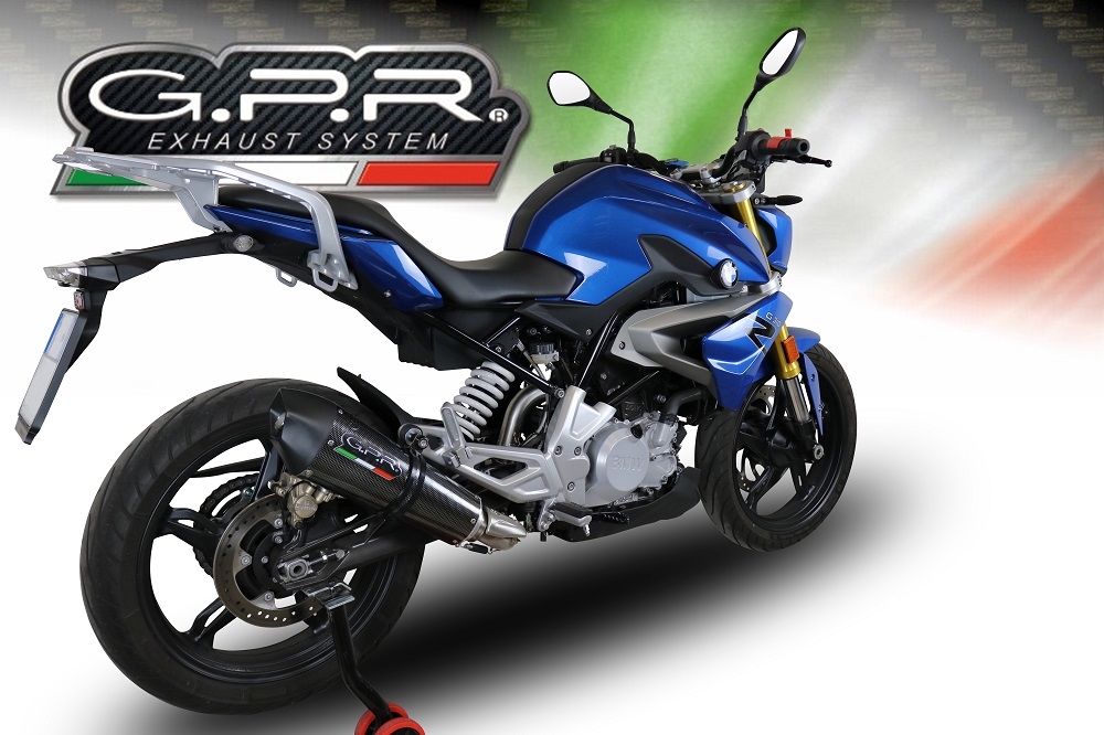 GPR exhaust compatible with  Bmw G 310 R 2022-2024, GP Evo4 Poppy, Homologated legal full system exhaust, including removable db killer and catalyst 