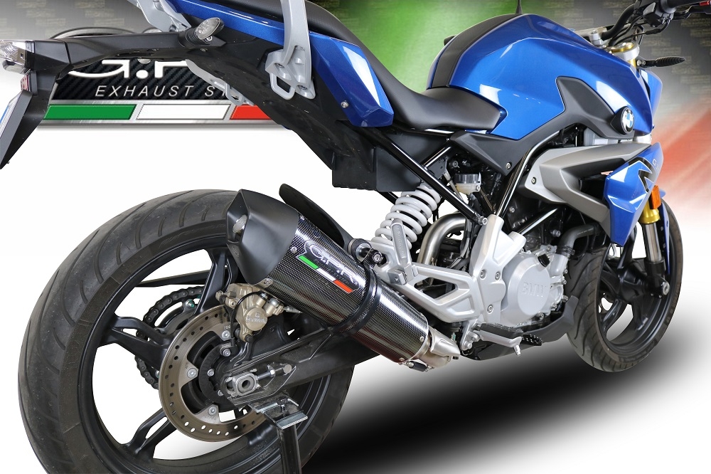 GPR exhaust compatible with  Bmw G 310 R 2022-2024, GP Evo4 Poppy, Homologated legal full system exhaust, including removable db killer and catalyst 