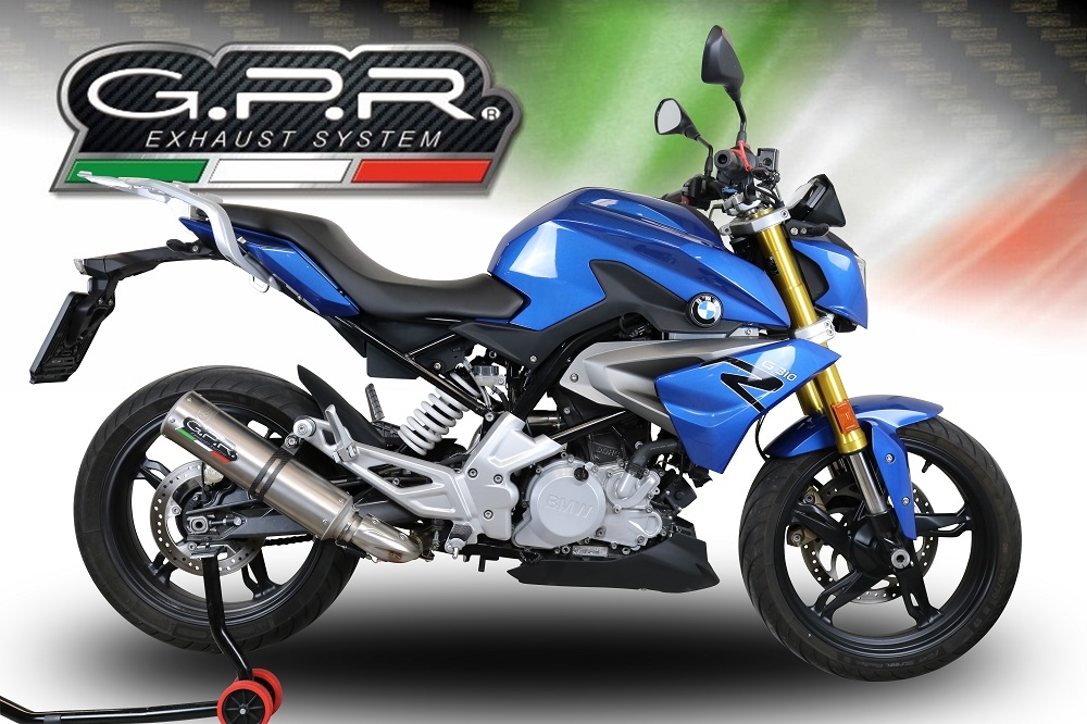 GPR exhaust compatible with  Bmw G 310 R 2022-2024, M3 Titanium Natural, Homologated legal full system exhaust, including removable db killer and catalyst 