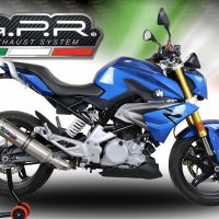 GPR exhaust compatible with  Bmw G 310 R 2022-2024, M3 Titanium Natural, Homologated legal full system exhaust, including removable db killer and catalyst 