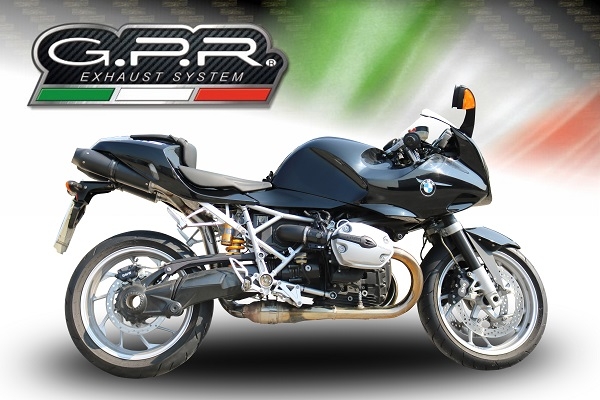 GPR exhaust compatible with  Bmw R 1200 S 2006-2008, Furore Poppy, Dual Homologated legal slip-on exhaust including removable db killers and link pipes 