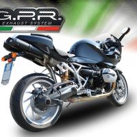 GPR exhaust compatible with  Bmw R 1200 S 2006-2008, Furore Nero, Dual Homologated legal slip-on exhaust including removable db killers and link pipes 