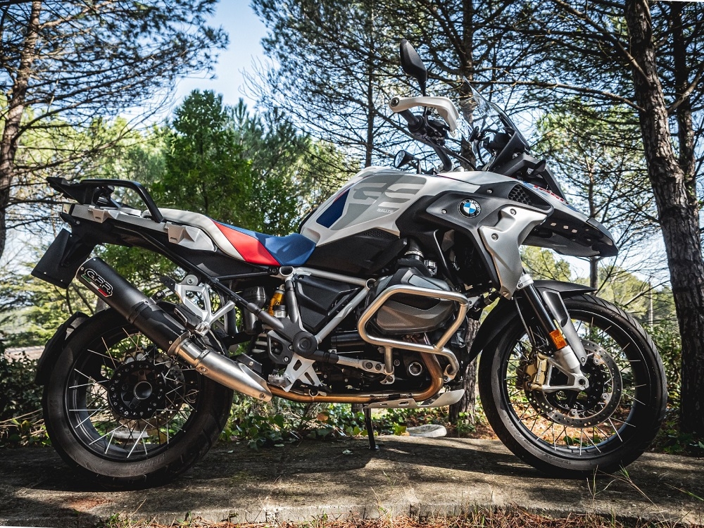 GPR exhaust compatible with  Bmw R 1250 Gs -Adventure 2021-2024, M3 Black Titanium, Homologated legal slip-on exhaust including removable db killer and link pipe 