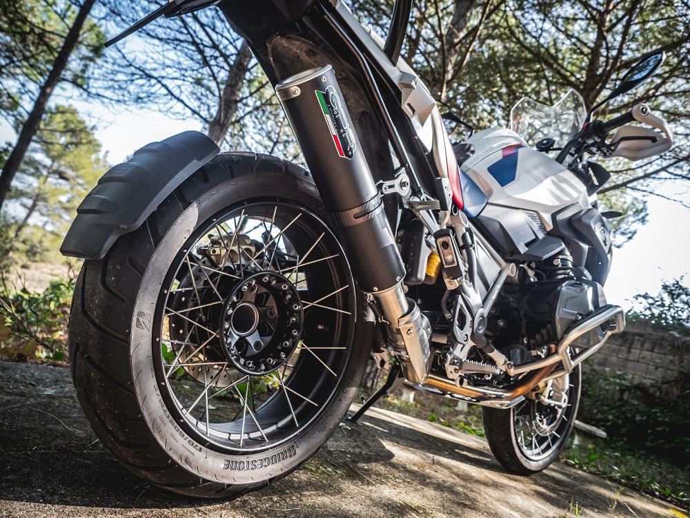 GPR exhaust compatible with  Bmw R 1250 Gs -Adventure 2021-2024, M3 Black Titanium, Homologated legal slip-on exhaust including removable db killer and link pipe 