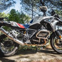 GPR exhaust compatible with  Bmw R 1250 Gs -Adventure 2019-2020, M3 Titanium Natural, Homologated legal slip-on exhaust including removable db killer and link pipe 