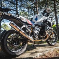 GPR exhaust compatible with  Bmw R 1250 Gs -Adventure 2019-2020, M3 Titanium Natural, Homologated legal slip-on exhaust including removable db killer and link pipe 