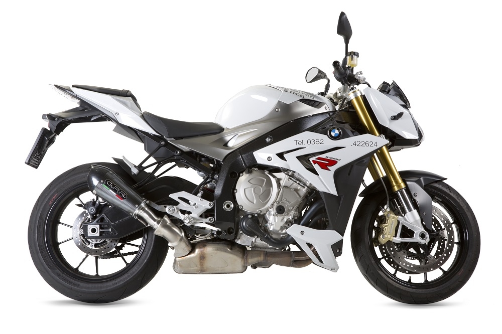 GPR exhaust compatible with  Bmw S 1000 R -M 2014-2016, Gpe Ann. Poppy, Homologated legal slip-on exhaust including removable db killer and link pipe 