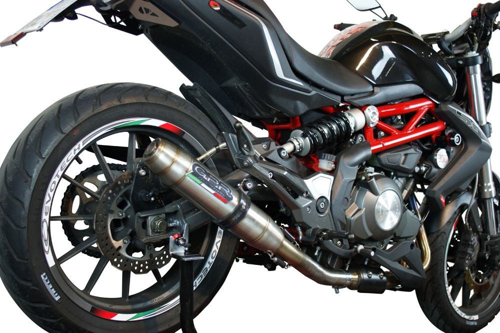 GPR exhaust compatible with  Benelli Bn 302 S 2015-2016, Deeptone Inox, Homologated legal slip-on exhaust including removable db killer and link pipe 