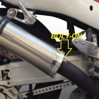 GPR exhaust compatible with  Hyosung Comet 125 GT - R  2003-2014, Inox Tondo, Homologated legal bolt-on silencer including removable db killer 