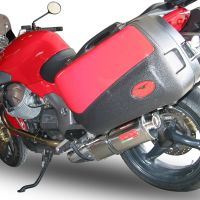 GPR exhaust compatible with  Moto Guzzi Breva 1200 2007-2012, Trioval, Homologated legal slip-on exhaust including removable db killer and link pipe 