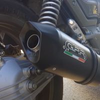 GPR exhaust compatible with  Moto Guzzi Breva 750 2003-2009, Furore Nero, Dual Homologated legal slip-on exhaust including removable db killers and link pipes 