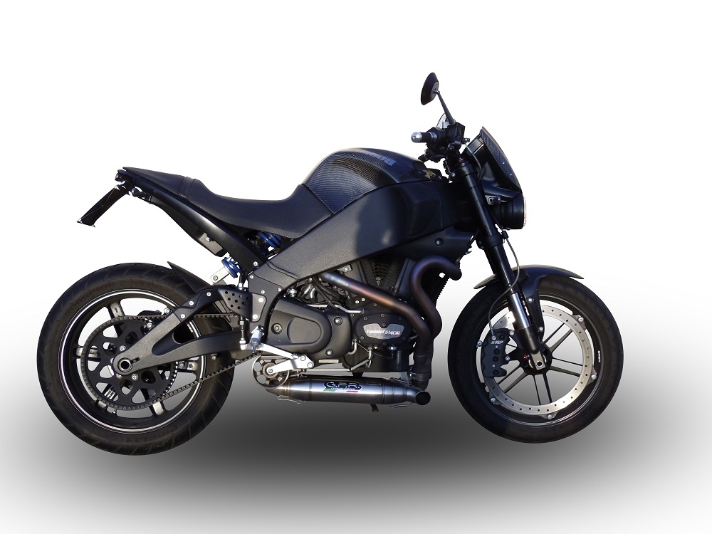 GPR exhaust compatible with  Buell Xb 12 2003-2007, Deeptone Inox, Dual Homologated legal slip-on exhaust including removable db killers and link pipes 