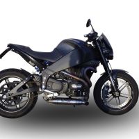 GPR exhaust compatible with  Buell Xb 12 2003-2007, Deeptone Inox, Dual Homologated legal slip-on exhaust including removable db killers and link pipes 