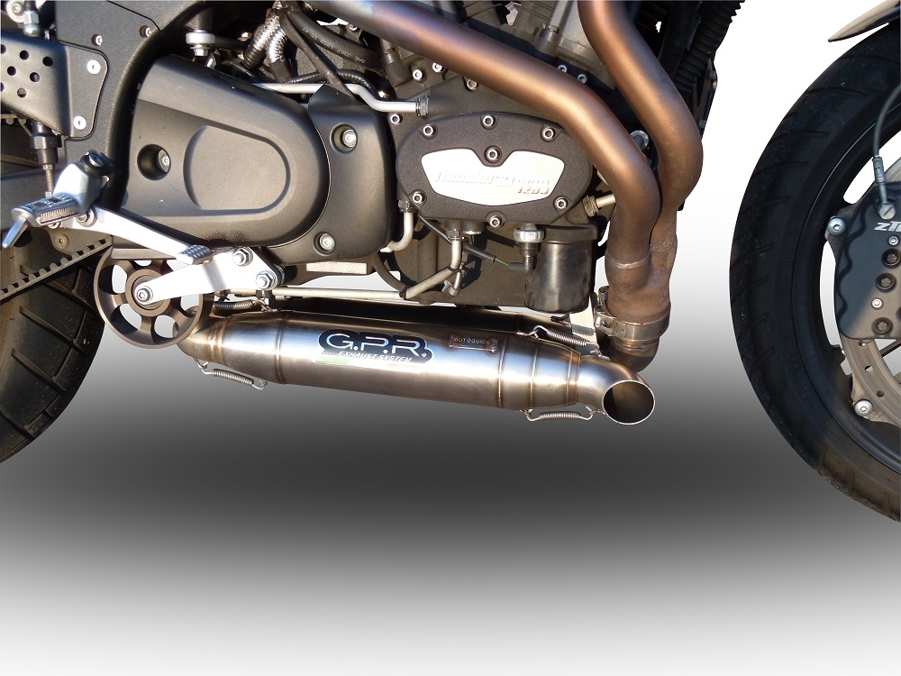 GPR exhaust compatible with  Buell Xb 12 2003-2007, Deeptone Inox, Dual Homologated legal slip-on exhaust including removable db killers and link pipes 