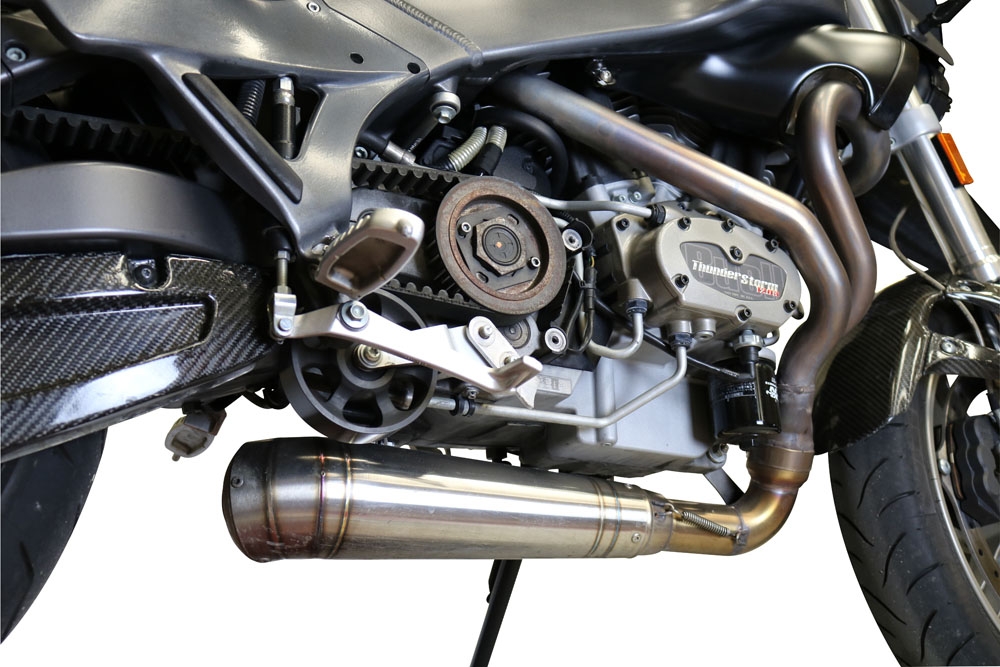 GPR exhaust compatible with  Buell X 1 1999-2002, Powercone Evo, Homologated legal slip-on exhaust including removable db killer and link pipe 