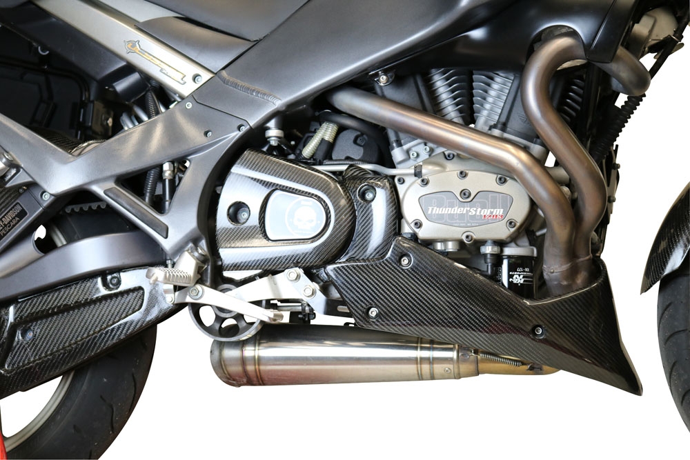 GPR exhaust compatible with  Buell X 1 1999-2002, Powercone Evo, Homologated legal slip-on exhaust including removable db killer and link pipe 