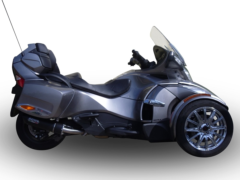 GPR exhaust compatible with  Can Am Spyder 1000 Rs -RSs  2013-2016, Furore Poppy, Homologated legal slip-on exhaust including removable db killer and link pipe 