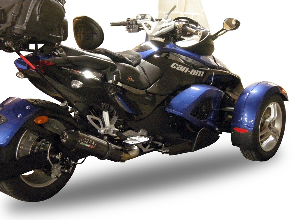 GPR exhaust compatible with  Can Am Spyder 1000 Gs 2007-2009, Gpe Ann. Poppy, Homologated legal slip-on exhaust including removable db killer and link pipe 