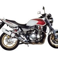 GPR exhaust compatible with  Honda Cb 1300 2003-2012, Albus Ceramic, Homologated legal slip-on exhaust including removable db killer and link pipe 