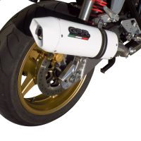 GPR exhaust compatible with  Honda Cb 1300 2003-2012, Albus Ceramic, Homologated legal slip-on exhaust including removable db killer and link pipe 