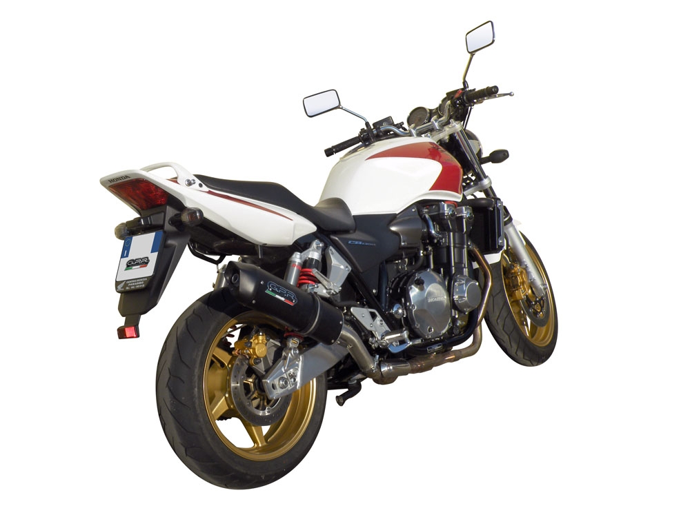 GPR exhaust compatible with  Honda Cb 1300 2003-2012, Furore Nero, Homologated legal slip-on exhaust including removable db killer and link pipe 