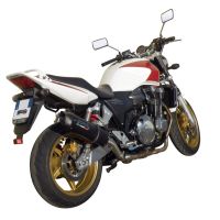 GPR exhaust compatible with  Honda Cb 1300 2003-2012, Furore Nero, Homologated legal slip-on exhaust including removable db killer and link pipe 