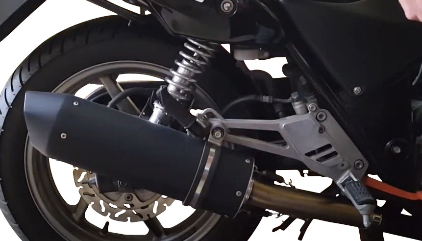 GPR exhaust compatible with  Honda Cb 500 - S 1993-2005, Furore Nero, Homologated legal slip-on exhaust including removable db killer and link pipe 