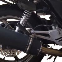 GPR exhaust compatible with  Honda Cb 500 - S 1993-2005, Furore Nero, Homologated legal slip-on exhaust including removable db killer and link pipe 