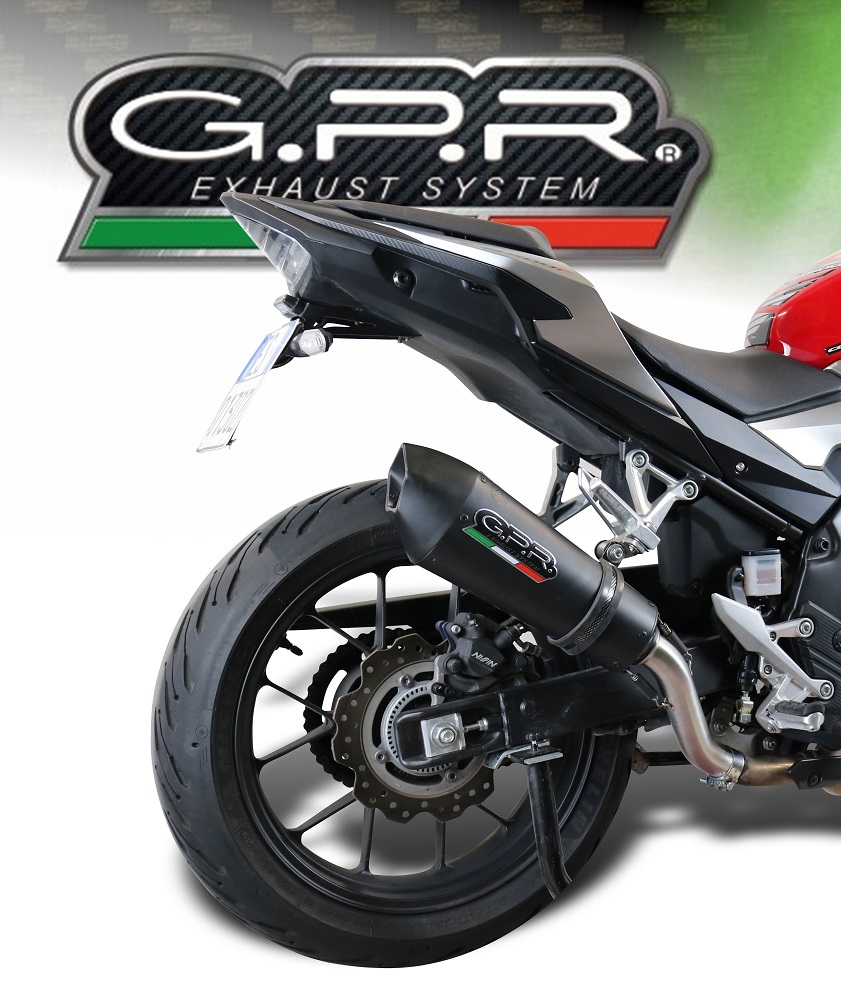 GPR exhaust compatible with  Honda Cb 500 X 2019-2024, GP Evo4 Black Titanium, Homologated legal slip-on exhaust including removable db killer and link pipe 