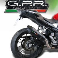 GPR exhaust compatible with  Honda Cb 500 X 2019-2024, GP Evo4 Black Titanium, Homologated legal slip-on exhaust including removable db killer and link pipe 