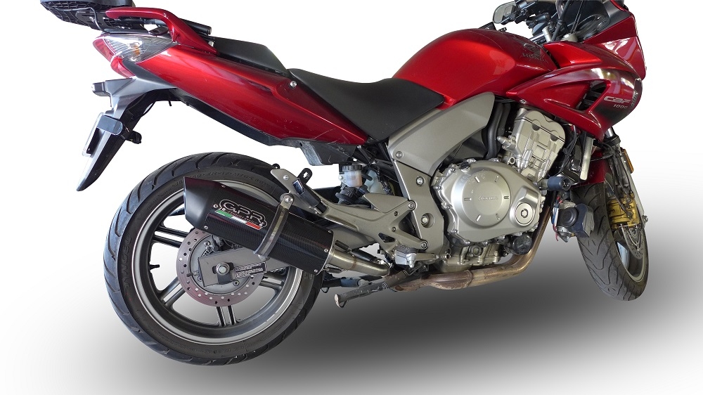 GPR exhaust compatible with  Honda Cbf 1000 - ST  2006-2009, Furore Nero, Dual Homologated legal slip-on exhaust including removable db killers and link pipes 