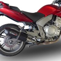 GPR exhaust compatible with  Honda Cbf 1000 - ST  2006-2009, Furore Nero, Dual Homologated legal slip-on exhaust including removable db killers and link pipes 