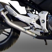 GPR exhaust compatible with  Honda Cbf 500 2004-2007, Furore Poppy, Homologated legal slip-on exhaust including removable db killer and link pipe 