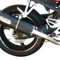 GPR exhaust compatible with  Honda Cbf 500 2004-2007, Furore Poppy, Homologated legal slip-on exhaust including removable db killer and link pipe 